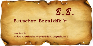 Butscher Bozsidár névjegykártya